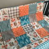 Woodland Fox Set in orange and turquoise