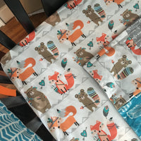 Woodland Fox Set in orange and turquoise
