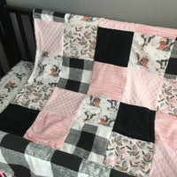 Farm Girl Bedding Set with cows, plaid and flowers