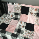Farm Girl Bedding Set with cows, plaid and flowers
