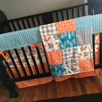 Woodland Fox Set in orange and turquoise