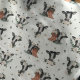 Farm Girl Bedding Set with cows, plaid and flowers