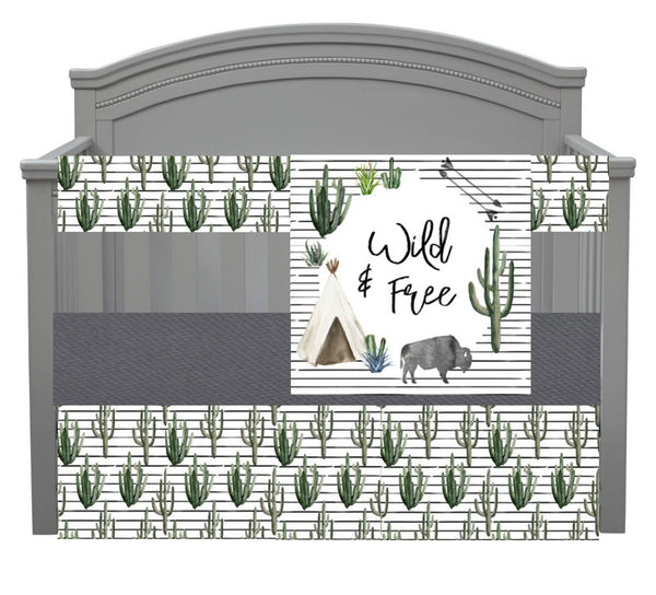 Wild and Free Set with succulents and buffalo