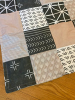 Boho Baby Bedding in neutral earth tones of tan and green, Made to Order Bohemian Nursery Decor