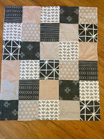 Boho Baby Bedding in neutral earth tones of tan and green, Made to Order Bohemian Nursery Decor