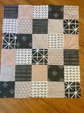 Boho Baby Bedding in neutral earth tones of tan and green, Made to Order Bohemian Nursery Decor